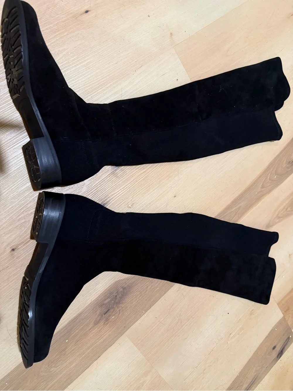 NEW Stuart Weitzman 5050 Lift Over-The-Knee Suede Boots Black - Size 5